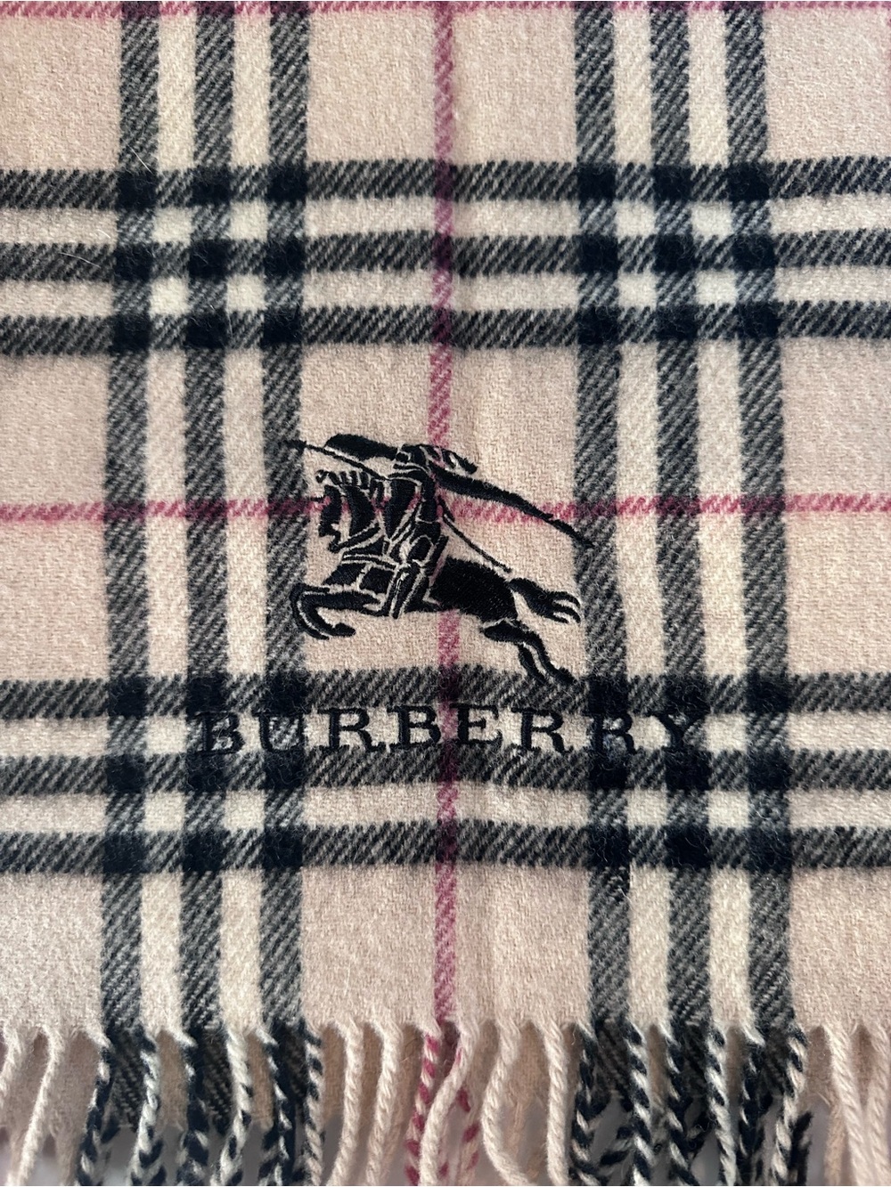 Burberry Beige, Black & Pink Classic Check Scarf - Picture 3 of 6